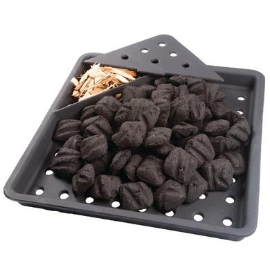 Cast iron charcoal smoker tray